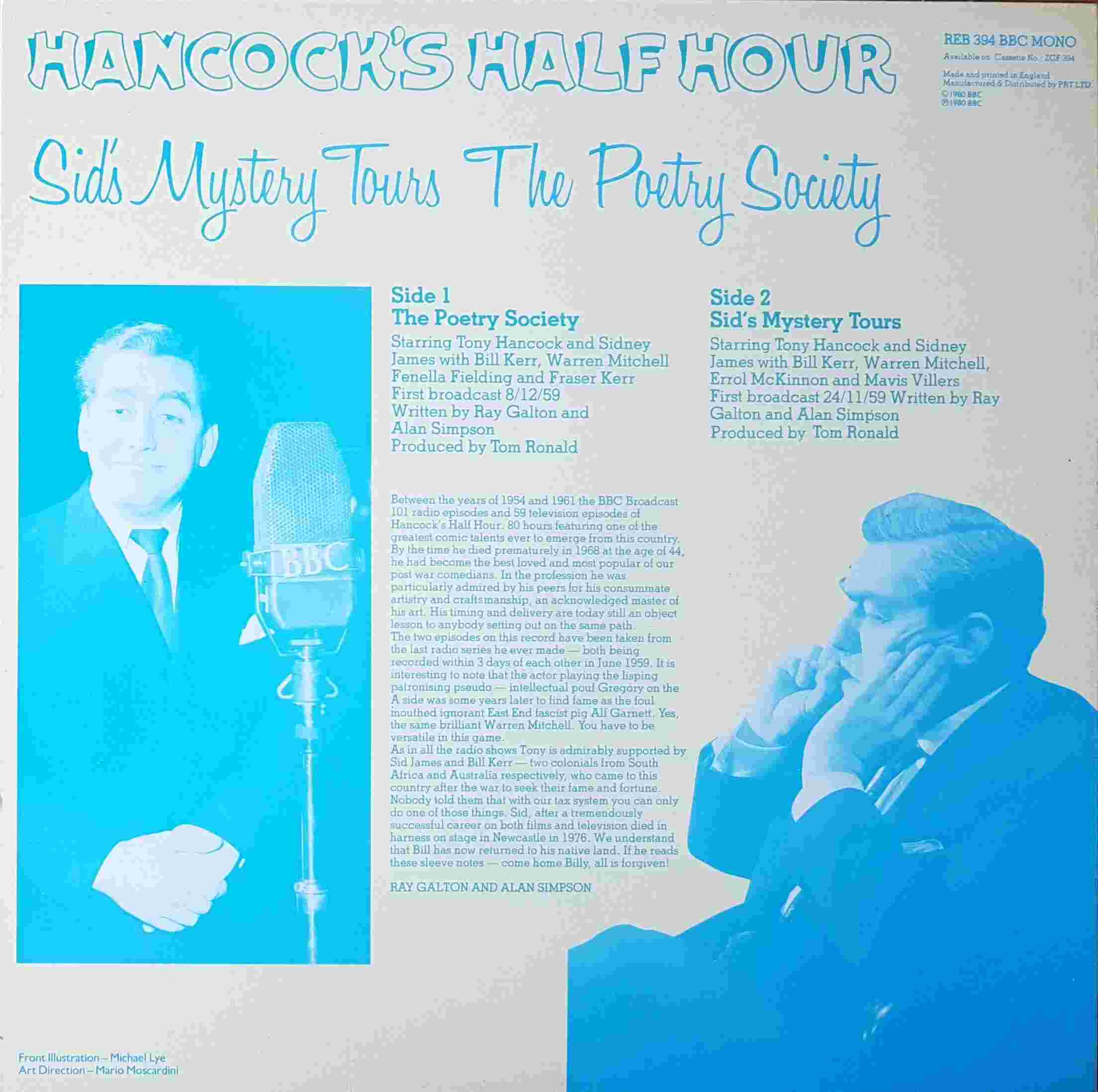 Picture of REB 394 Hancock's half hour - Volume 1 by artist Tony Hancock from the BBC records and Tapes library